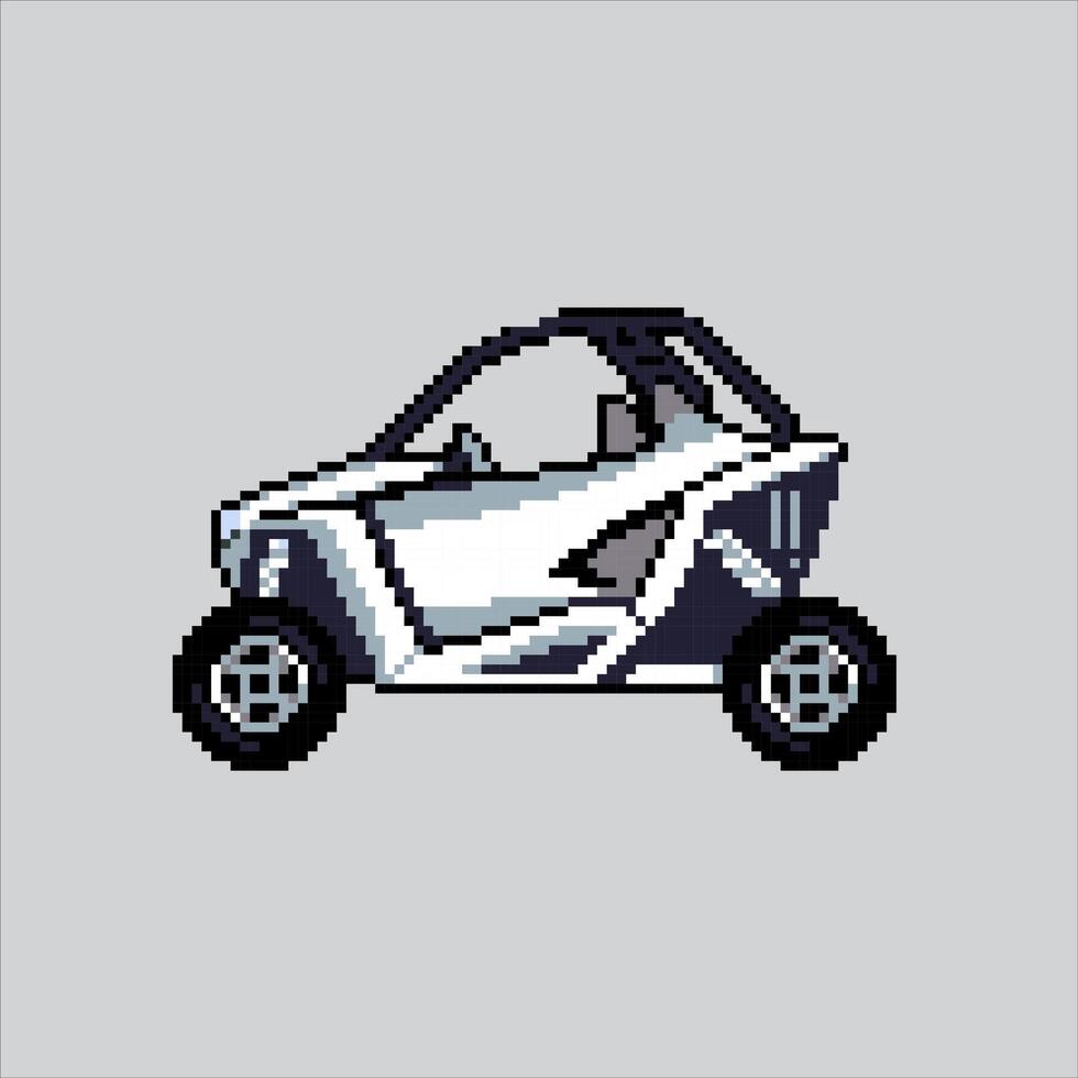 Pixelated Adventure Car. SXS Off-Road adventure Car Icon pixelated for the pixel art game and icon for website and game. old school retro. vector