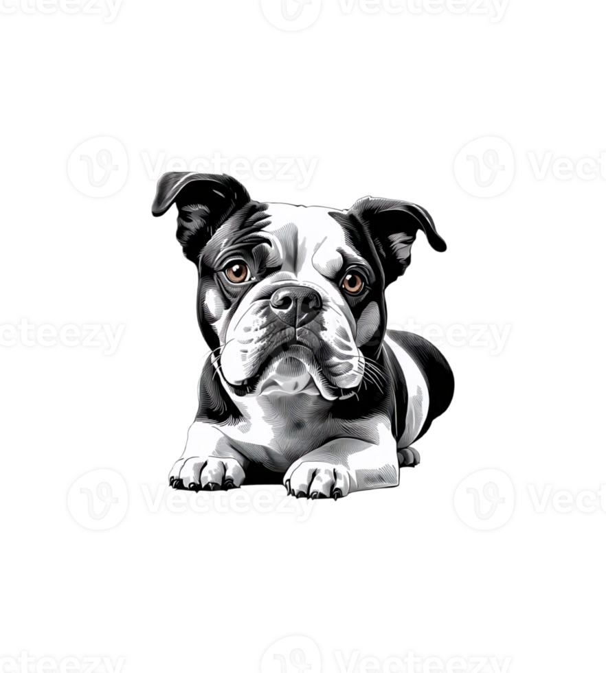 A pug dog looking sad in drawn style png