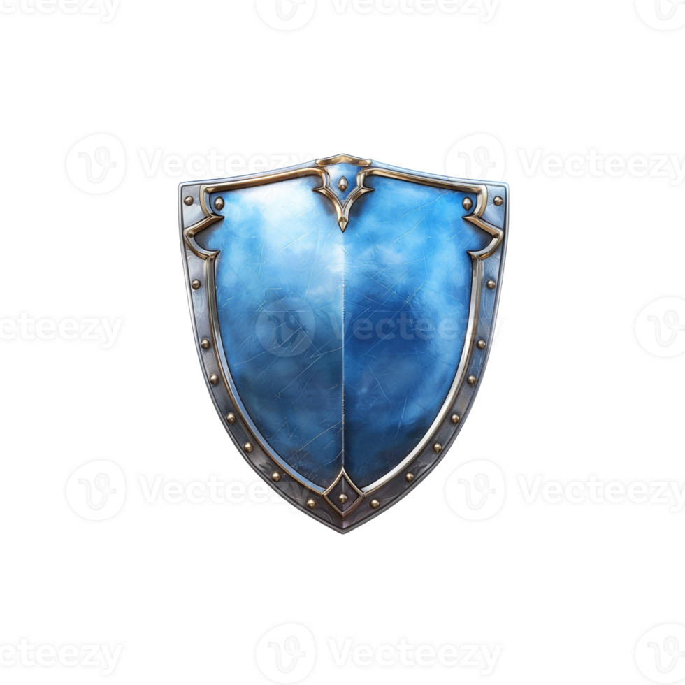 a shield with a blue background on a transparent background png