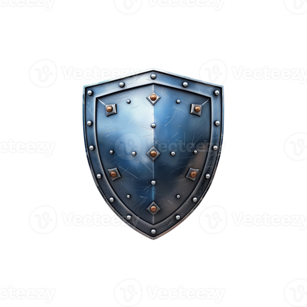 a shield with rivets on it on a transparent background png