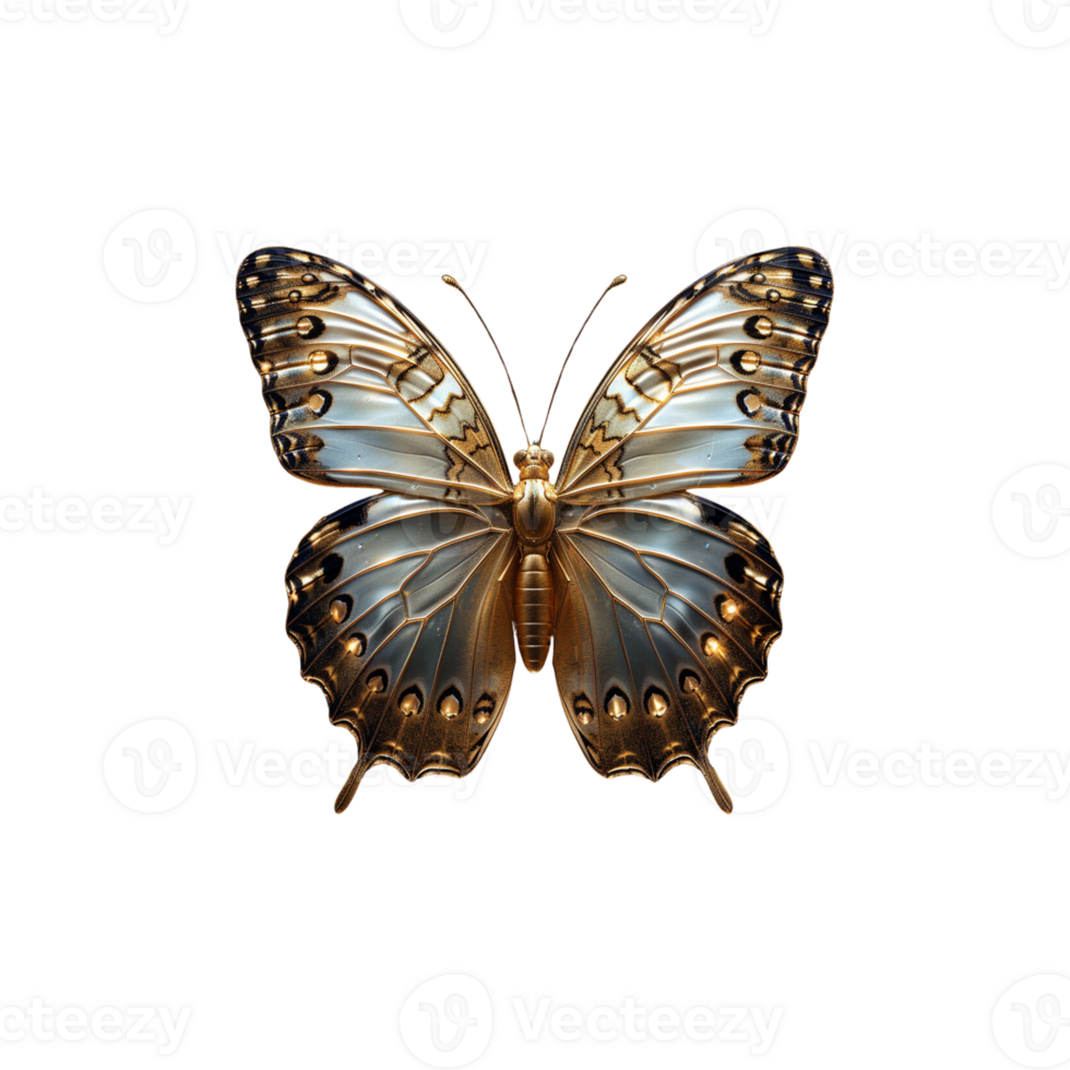 a gold and black butterfly on a transparent background png