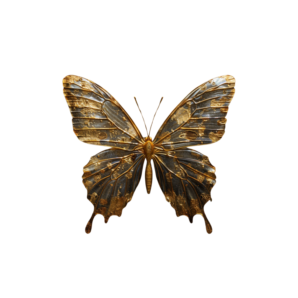 a gold butterfly on a transparent background png