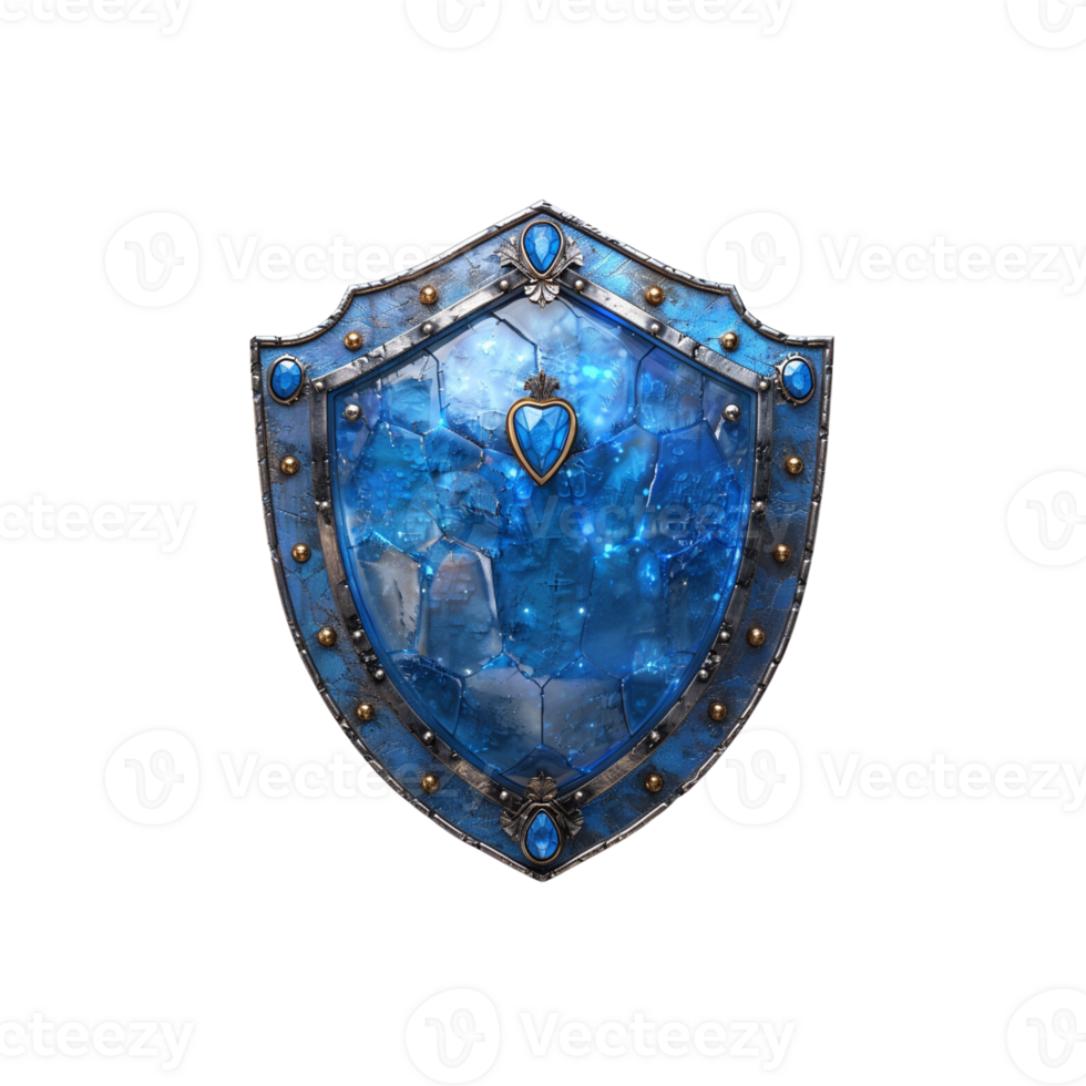 a blue shield with a transparent background png