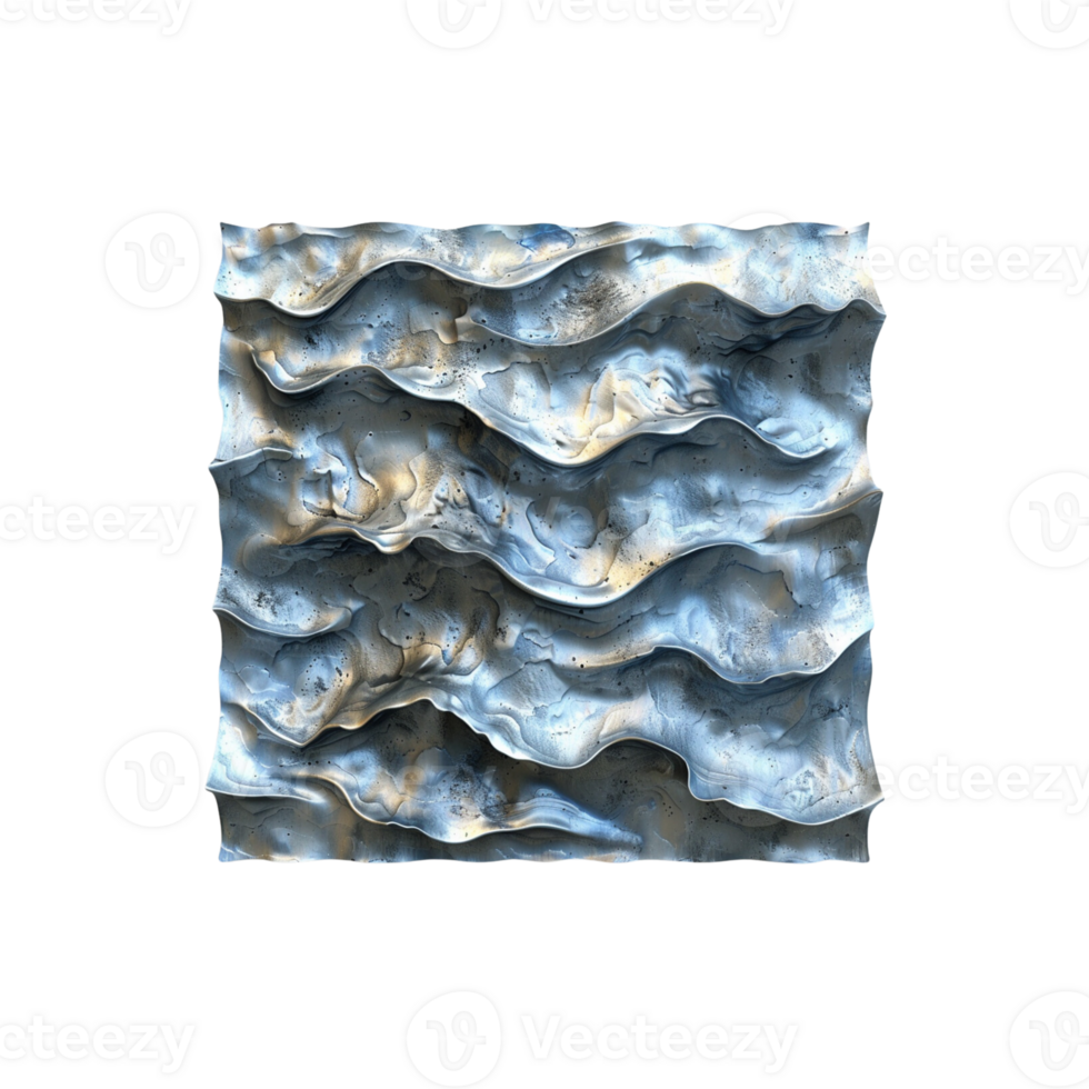 a 3d rendering of a metal wall with waves png