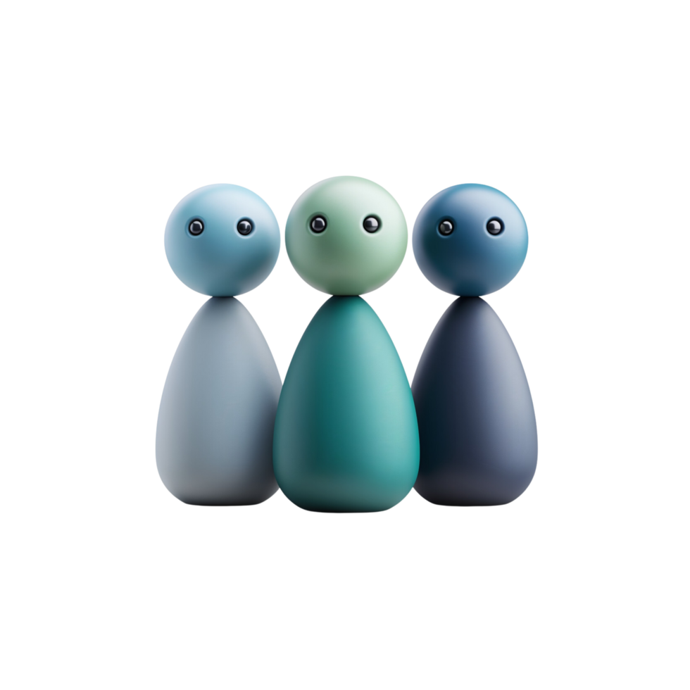 three people standing in front of a transparent background png