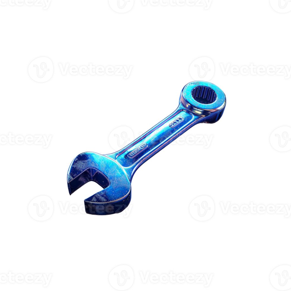 a blue wrench on a transparent background png