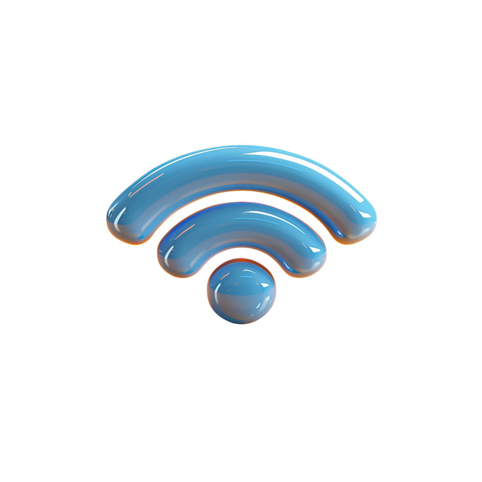 a blue wifi symbol on a transparent background png