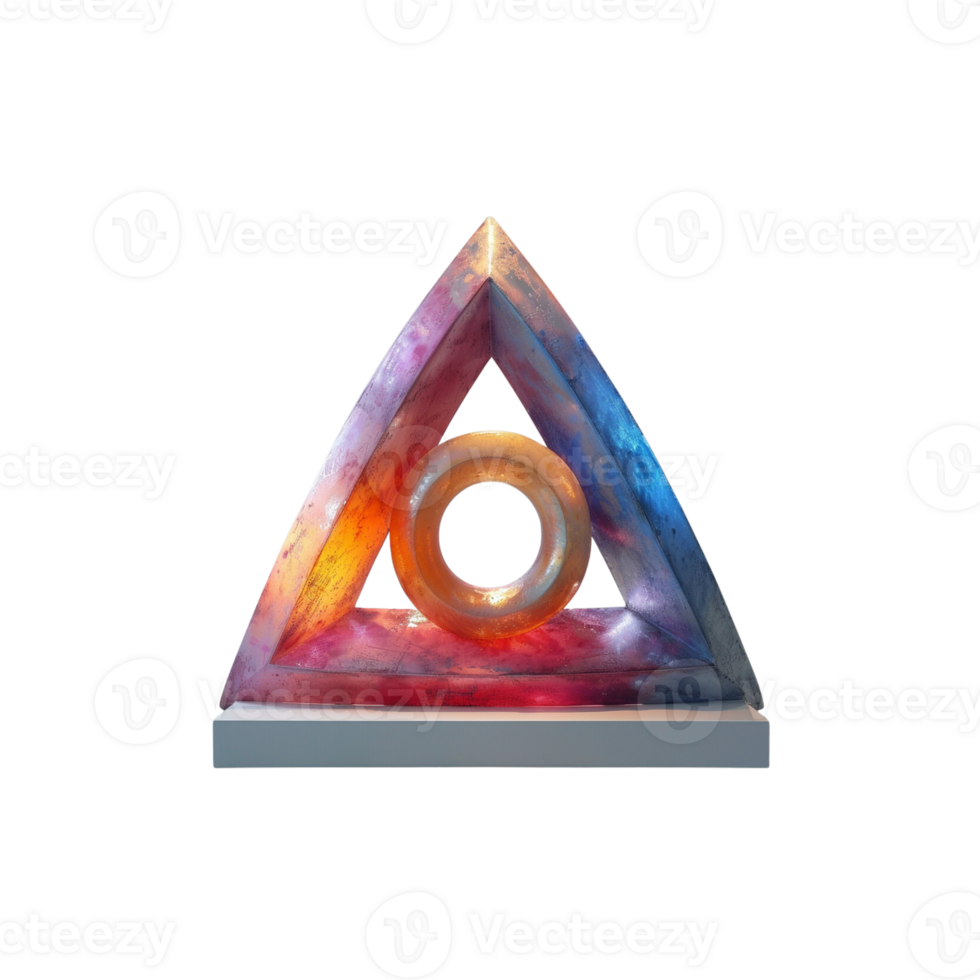a triangle with a colorful design on it png