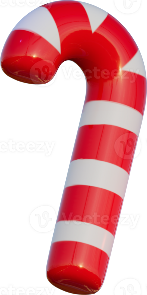 A large candy cane with a white stripe on it png
