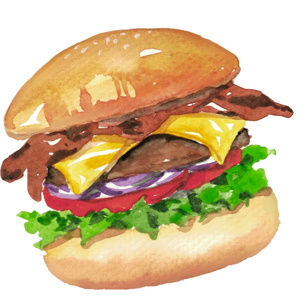 hamburger with cheese and vegetables png