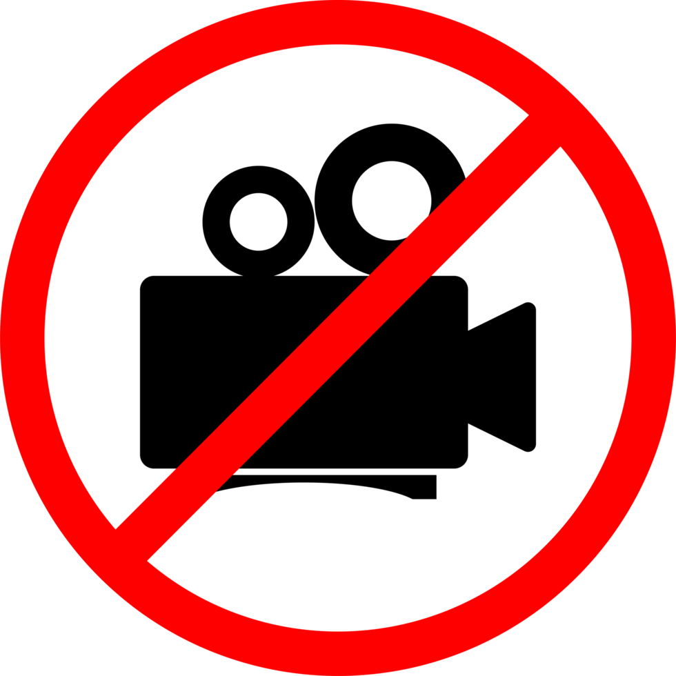 record not allow sign icon or no entry with camera sign png