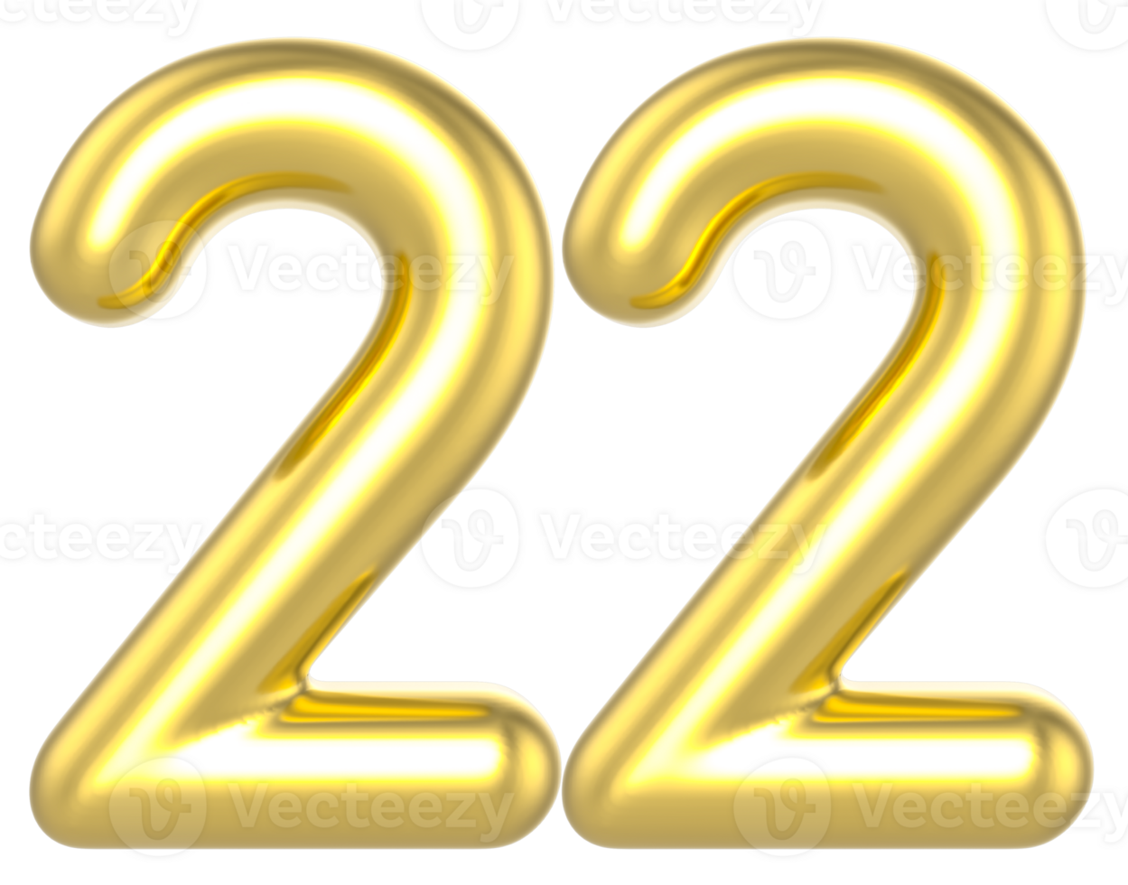 22 Number Gold Render png