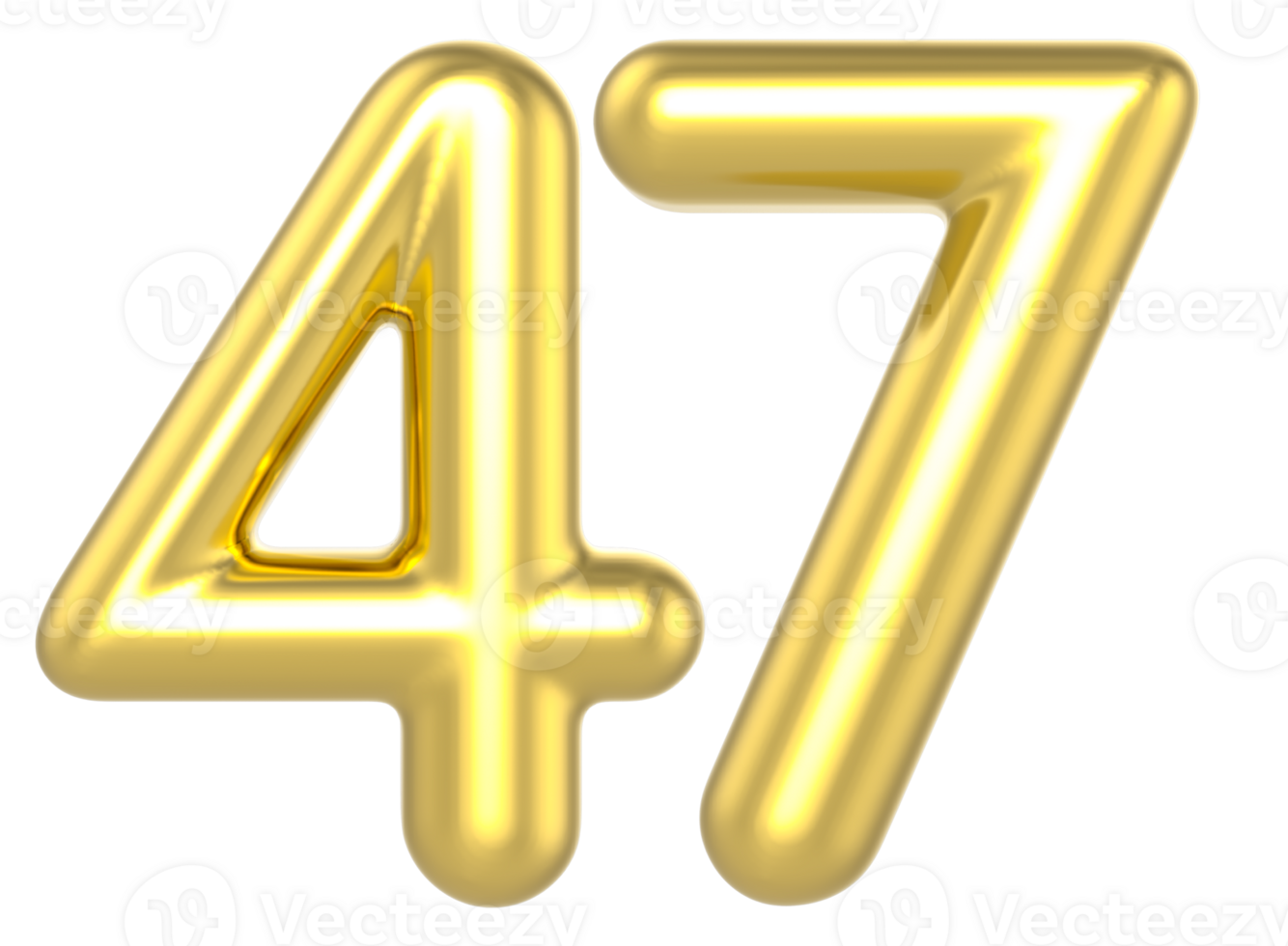 47 Number Gold Render png