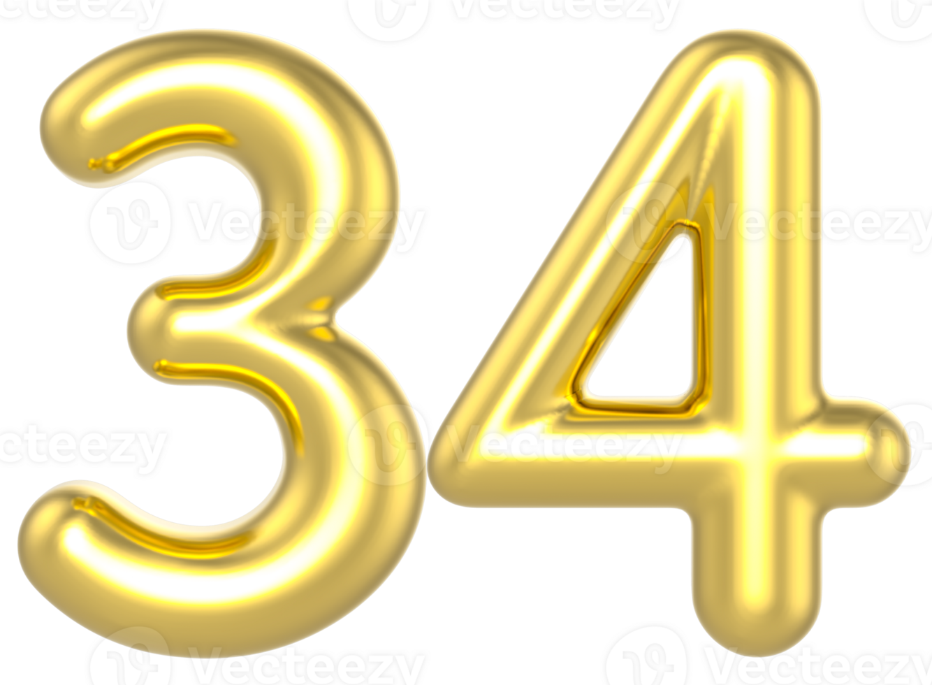 34 número ouro render 51989884 PNG
