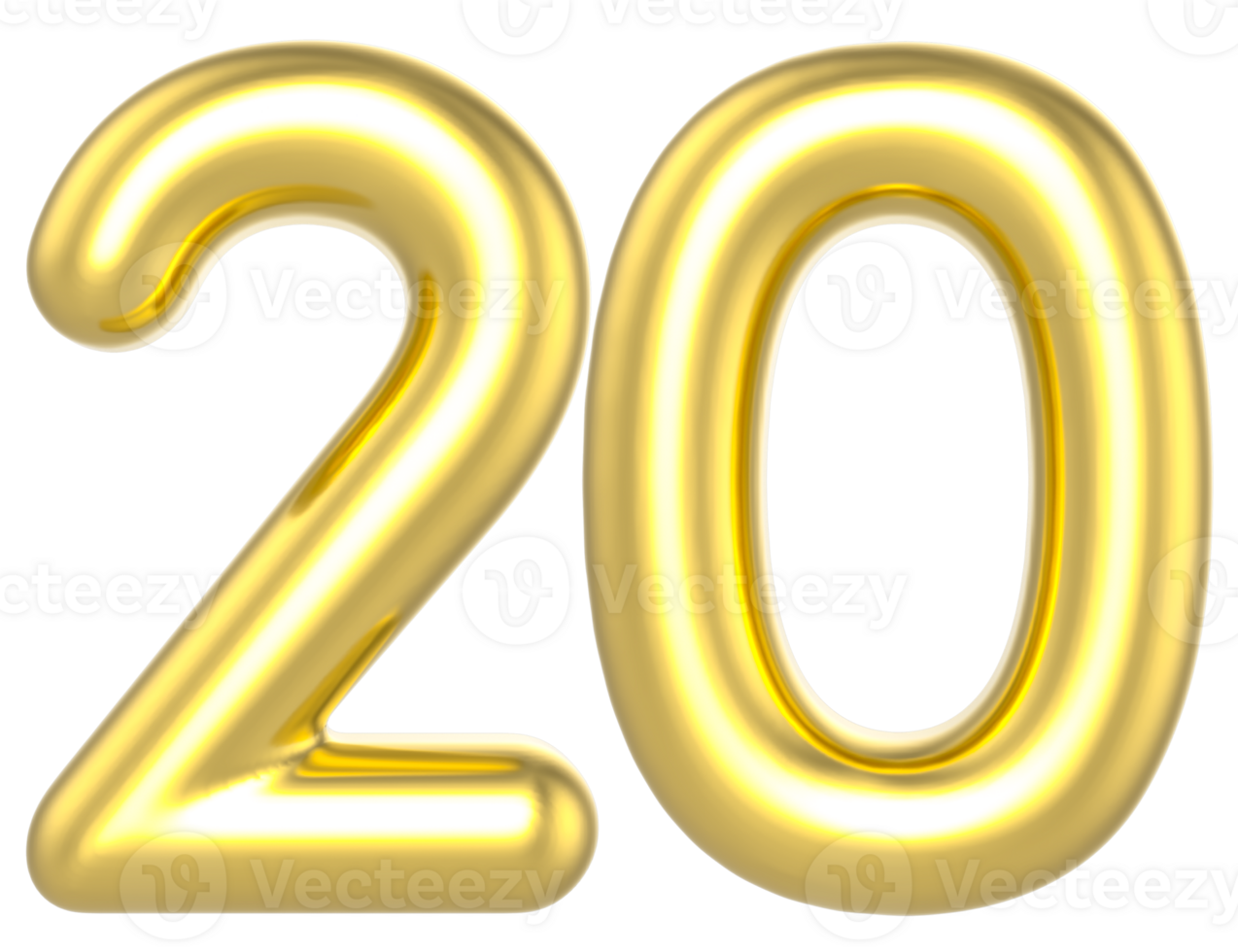 20 Number Gold Render png