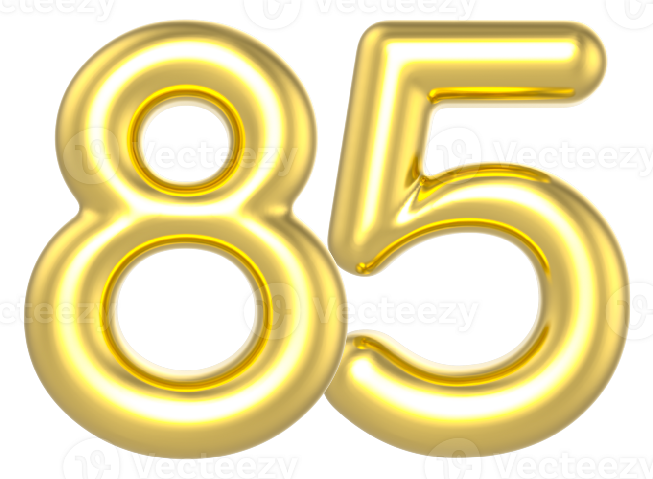 85 Number Gold Render png