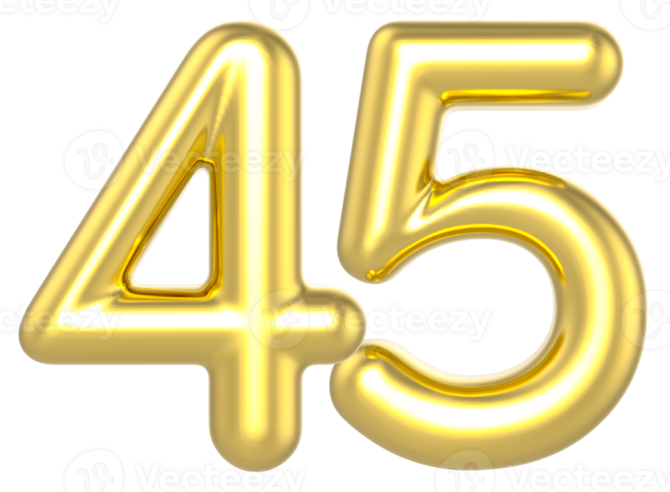 45 Number Gold Render png