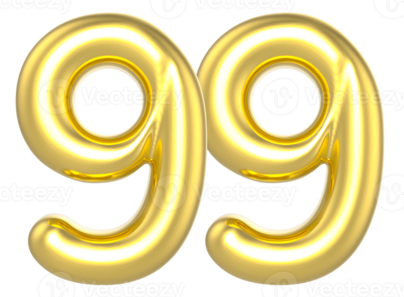 99 Number Gold Render png