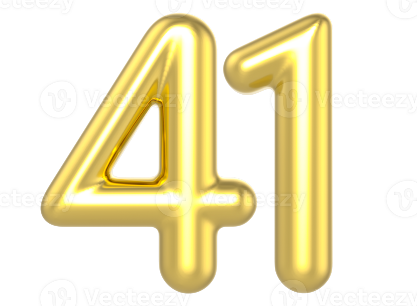 41 Number Gold Render png