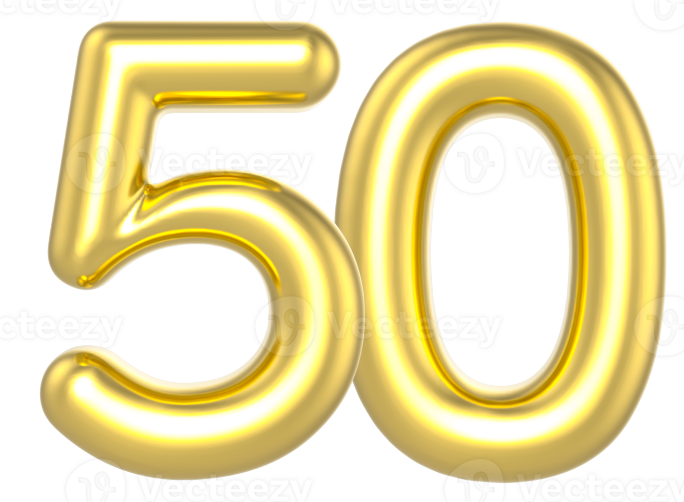 50 Number Gold Render png