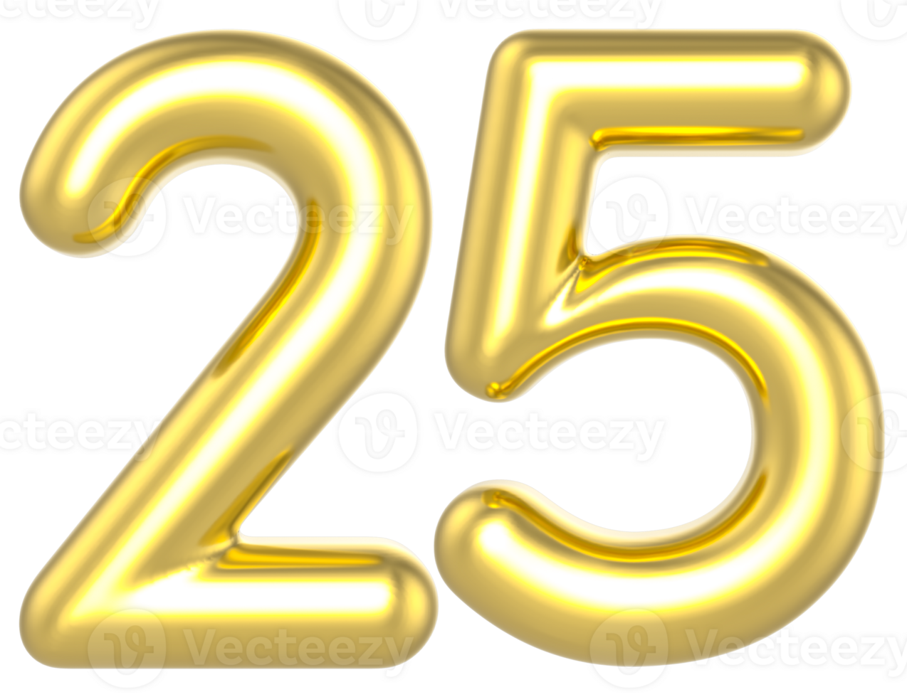25 Number Gold Render png