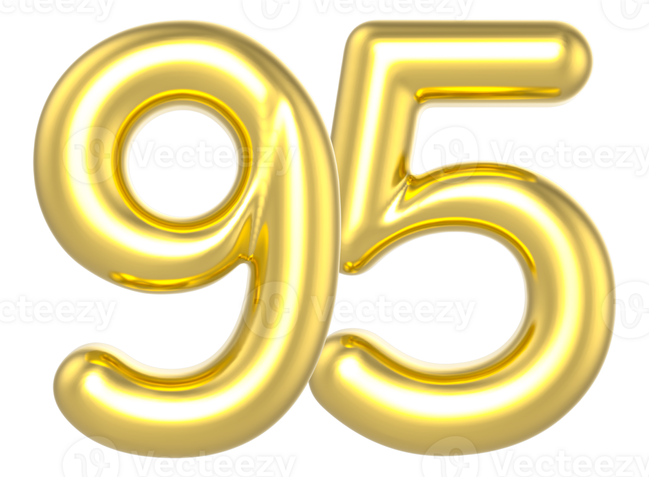 95 Number Gold Render png