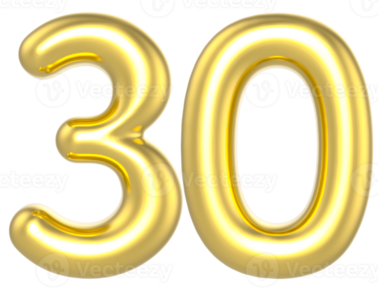 30 Number Gold Render png