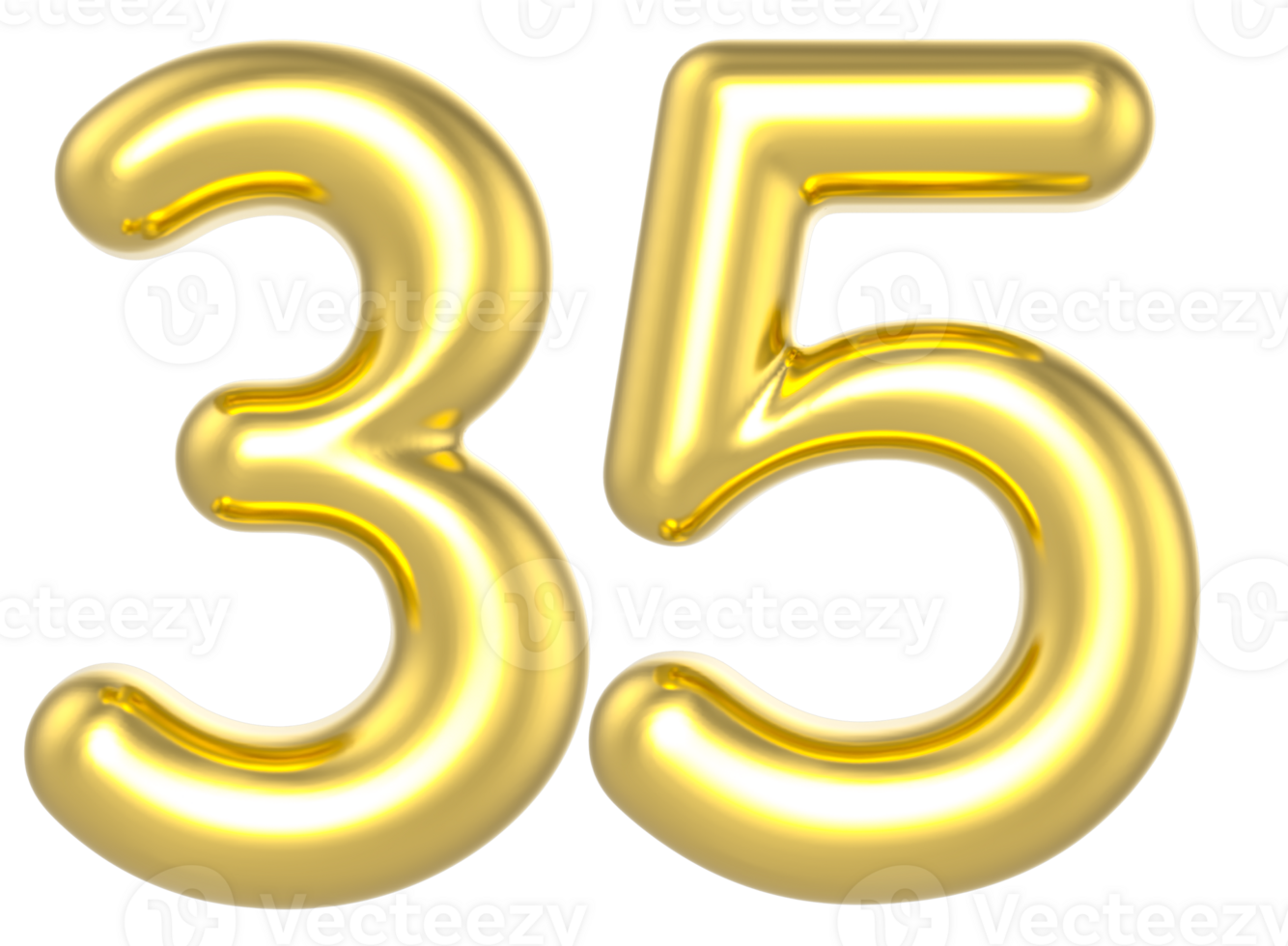 35 Number Gold Render png