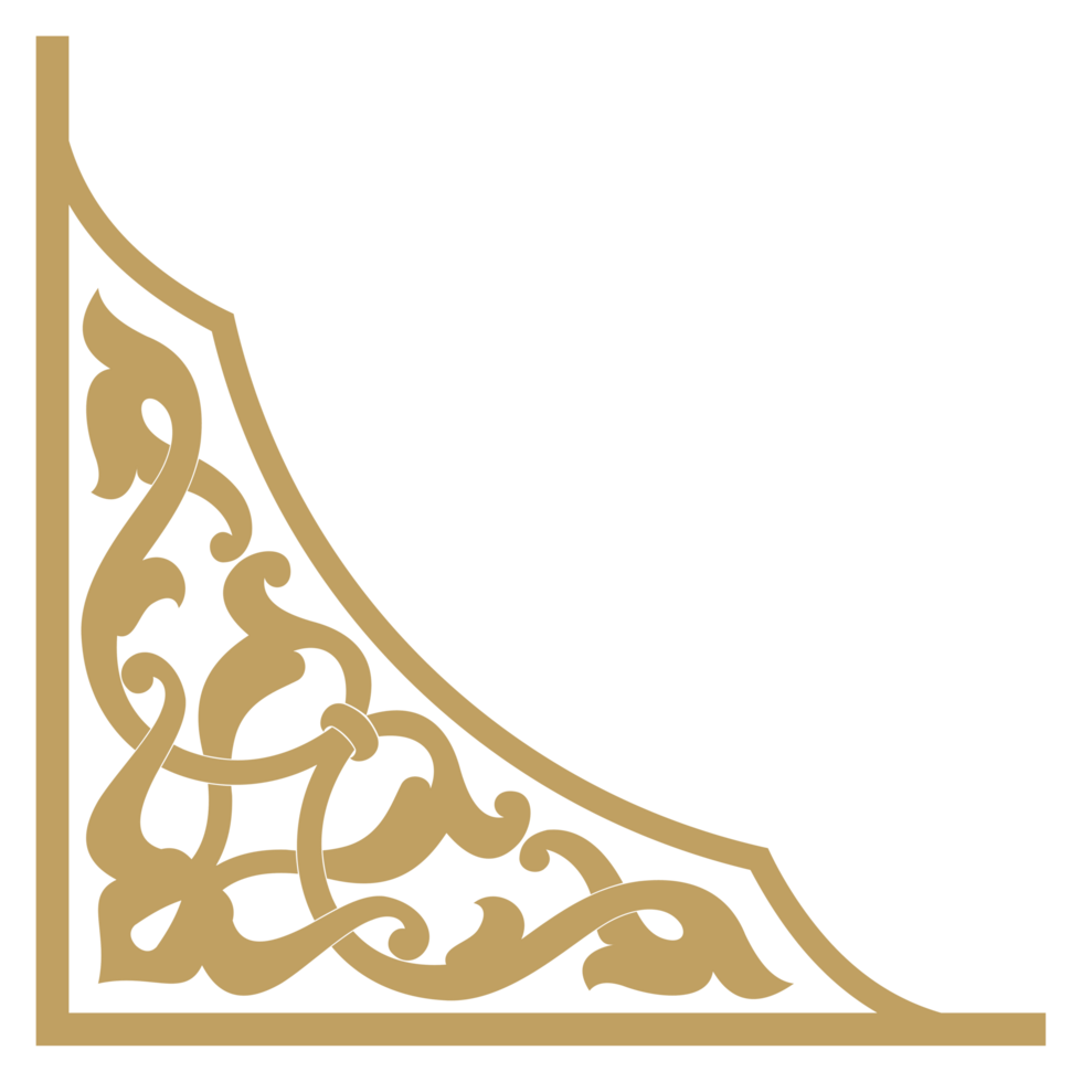 Golden Islamic frame border, frame corner design template, Arabic ornament. Suitable for use as frame borders, calligraphy, certificates png