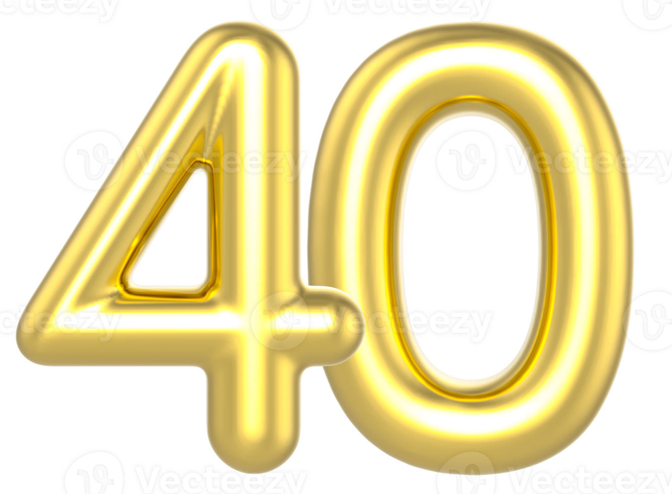 40 Number Gold Render png