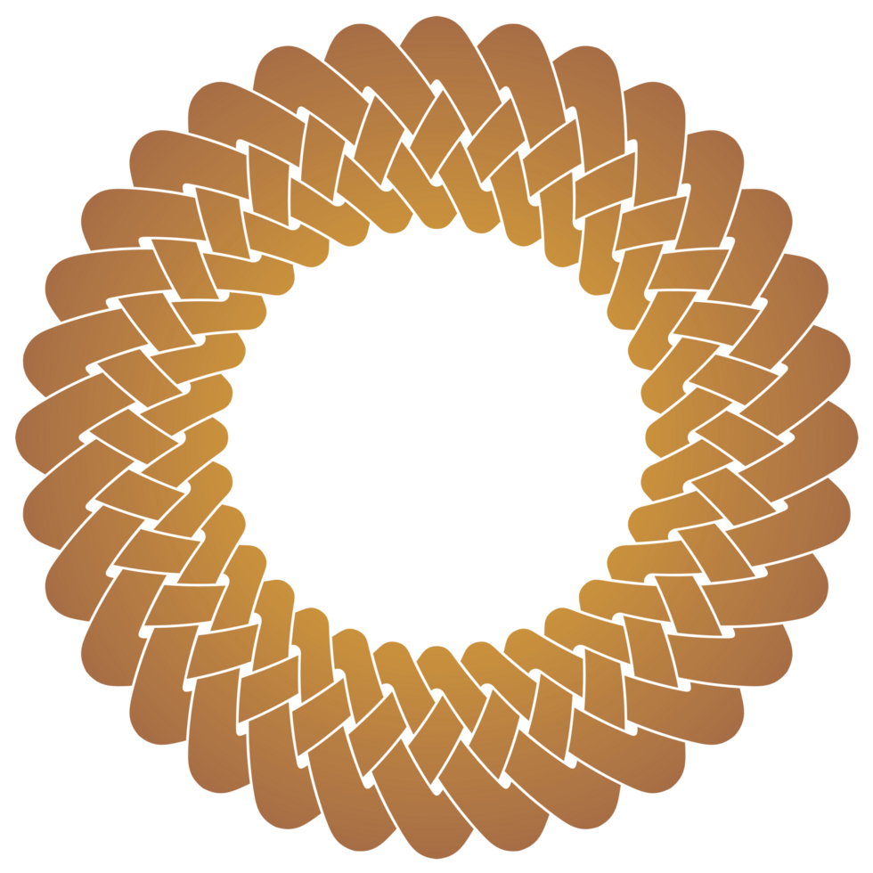 Woven round frame border. Islamic ornament design Arabic geometric texture. Suitable for use as a frame border, calligraphy. png