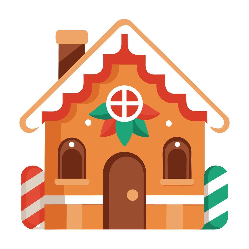 Gingerbread house with christmas decoration. Generative. Artificial Intelligence vector