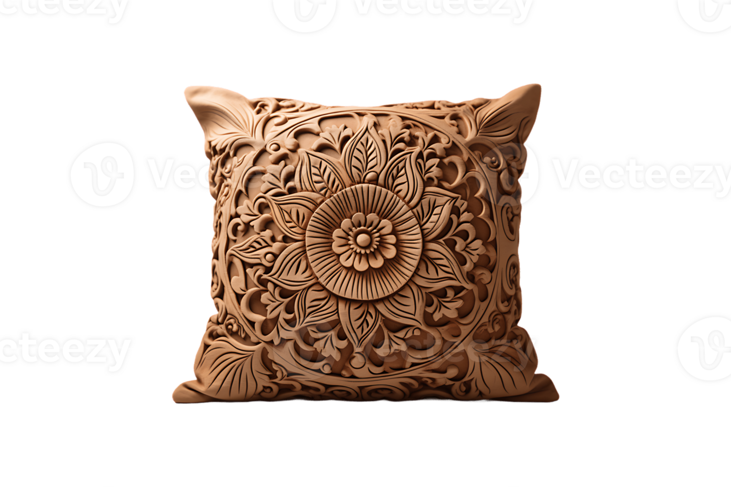 Block Print Cushion Cover on transparent background. png