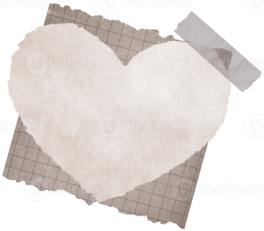Torn Paper Heart Shape png