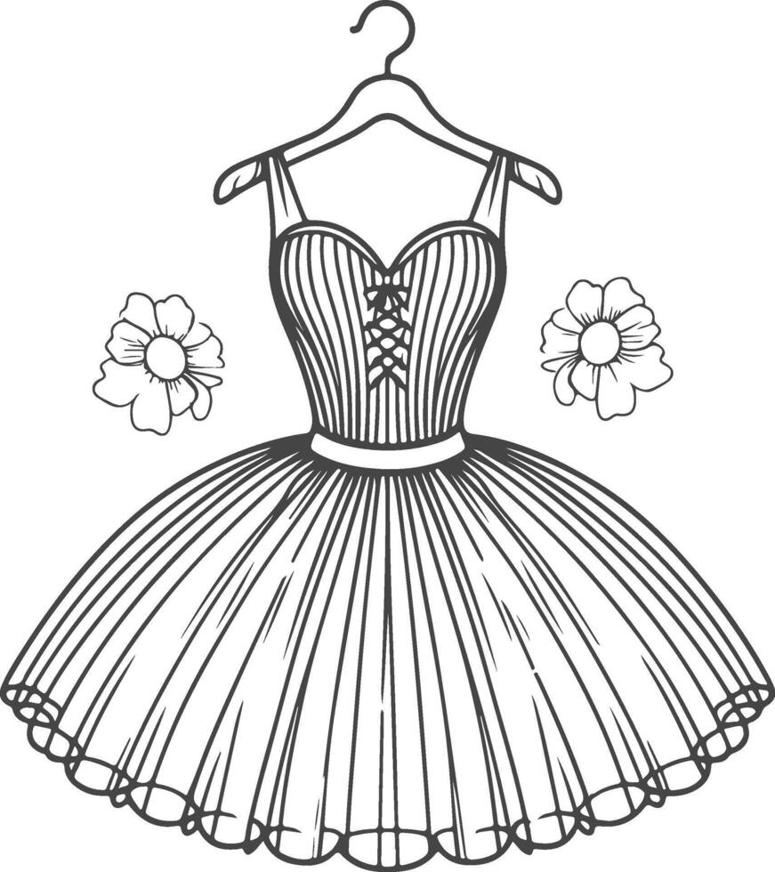 children's puffy tutu dress on a white background vector