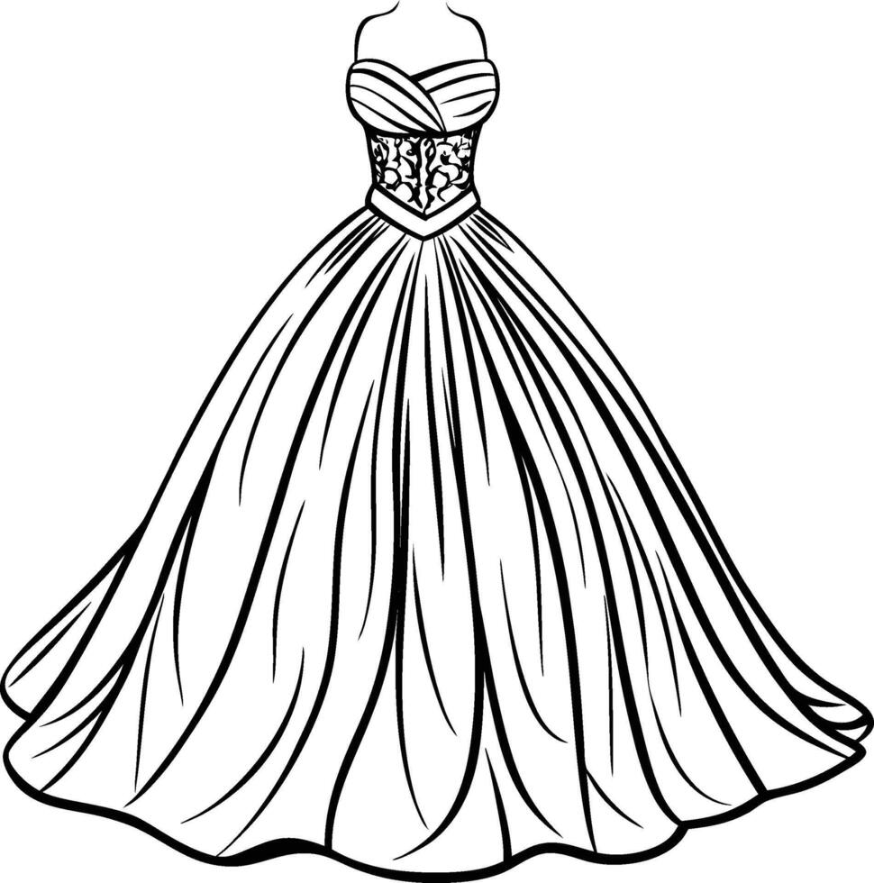 Romantic style, princess dress. vector
