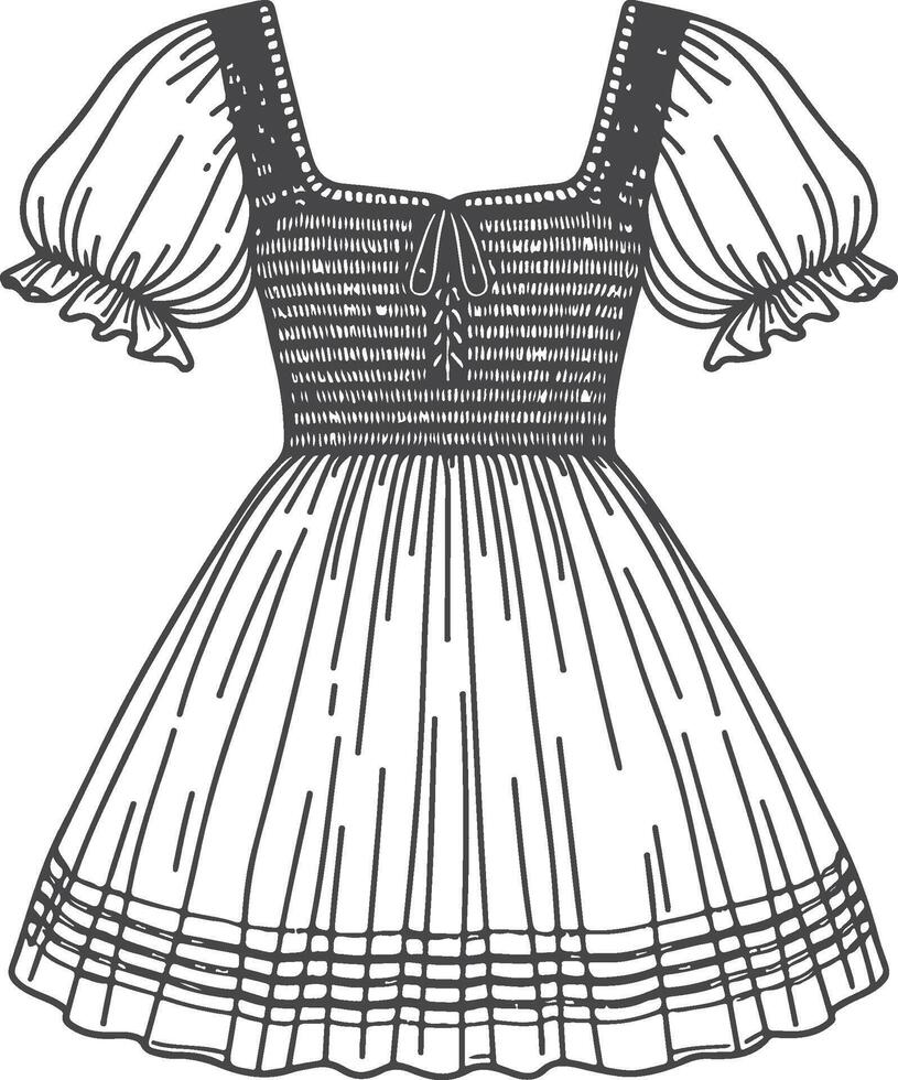 Smocked Gathering ruched sleeve top Shirred Ruched smocking sleeveless fashion vector