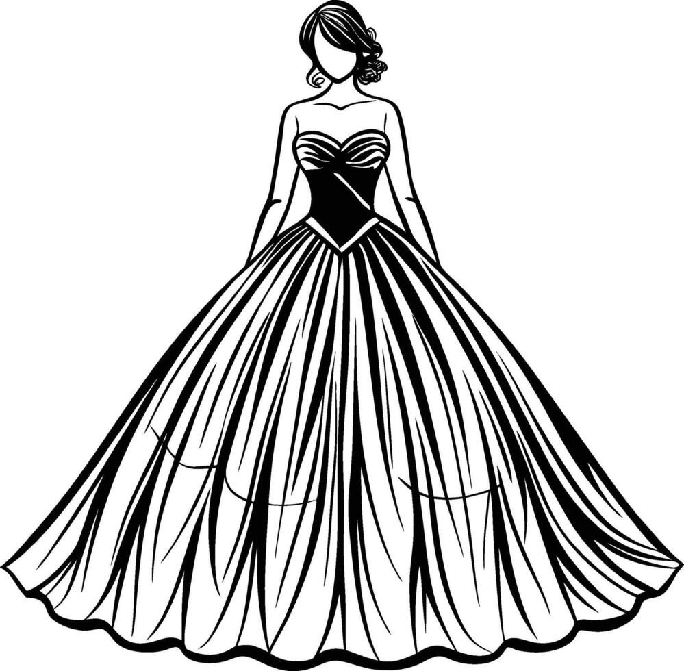 woman in a ball gown vector