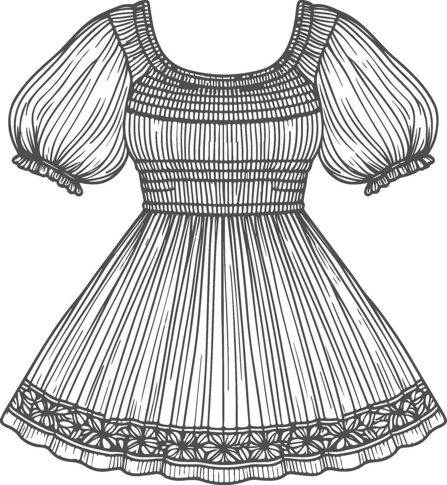 a long sleeve flat sketch technical drawing template vector