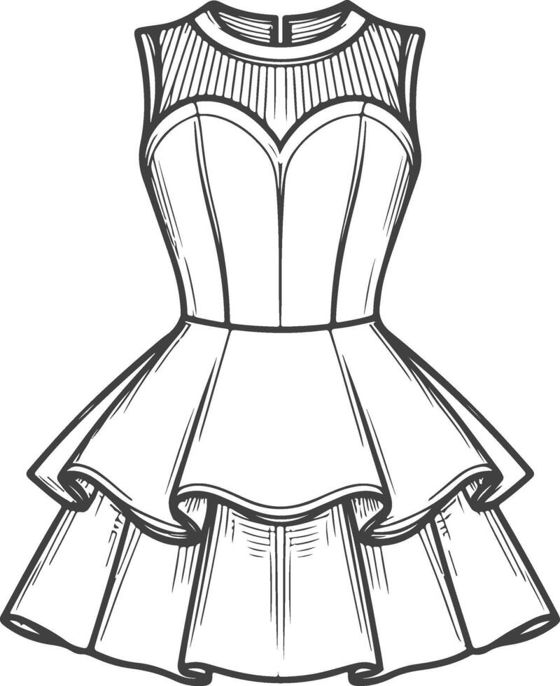ruffle on the skirt vector