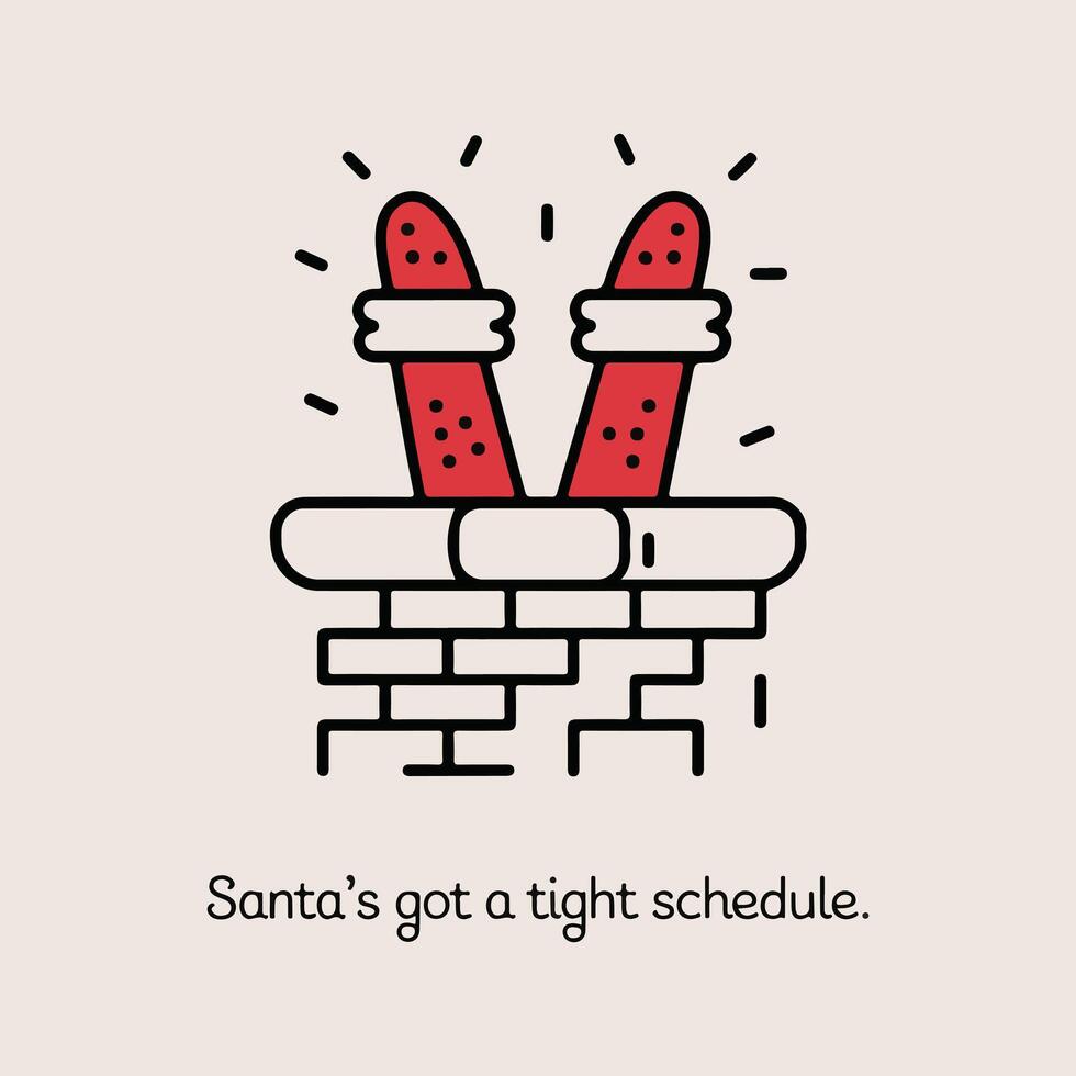 Funny Santa Tight Schedule Tee vector