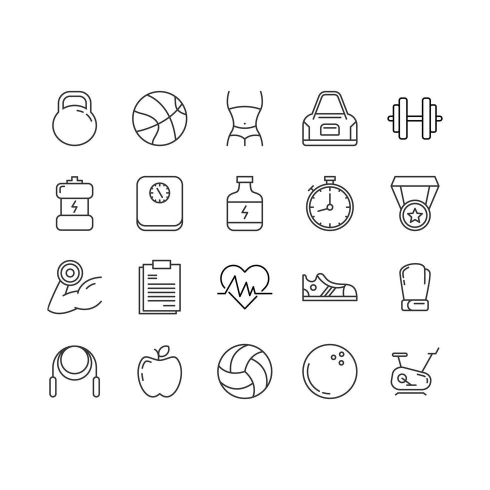 Outline Sport Icon Set Design vector