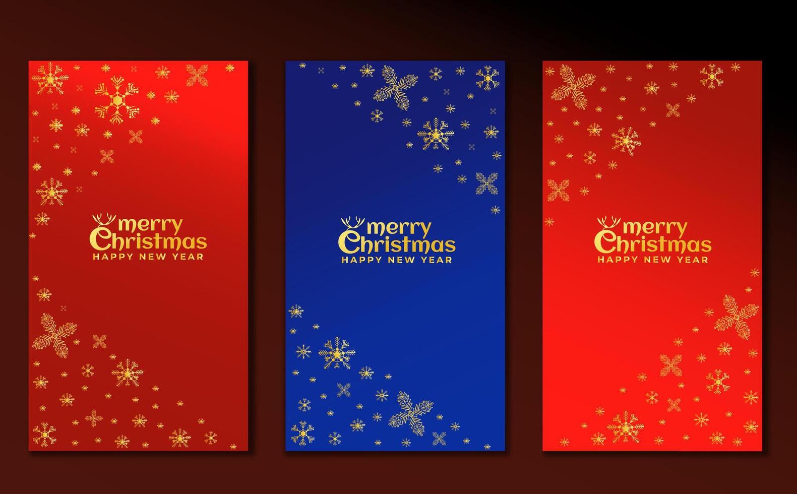 luxury elegant for stories collection for christmas editable template for greetings card and stories background template with red and blue gradient vector
