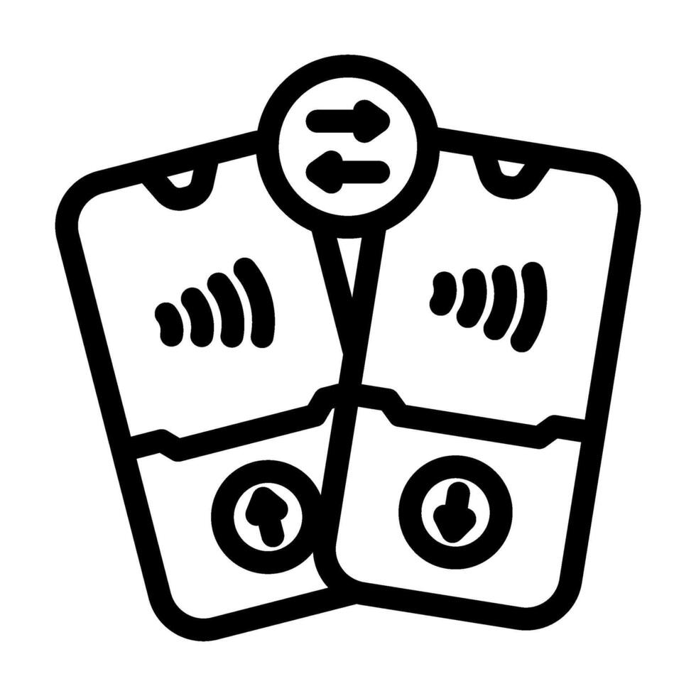 nfc transfer technology line icon illustration vector
