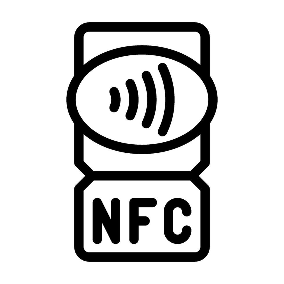 nfc symbol technology line icon illustration vector
