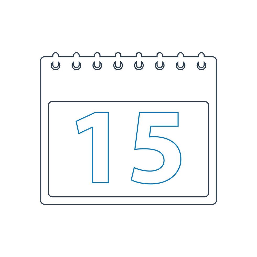 Calendar icon with the number 15 on it vector
