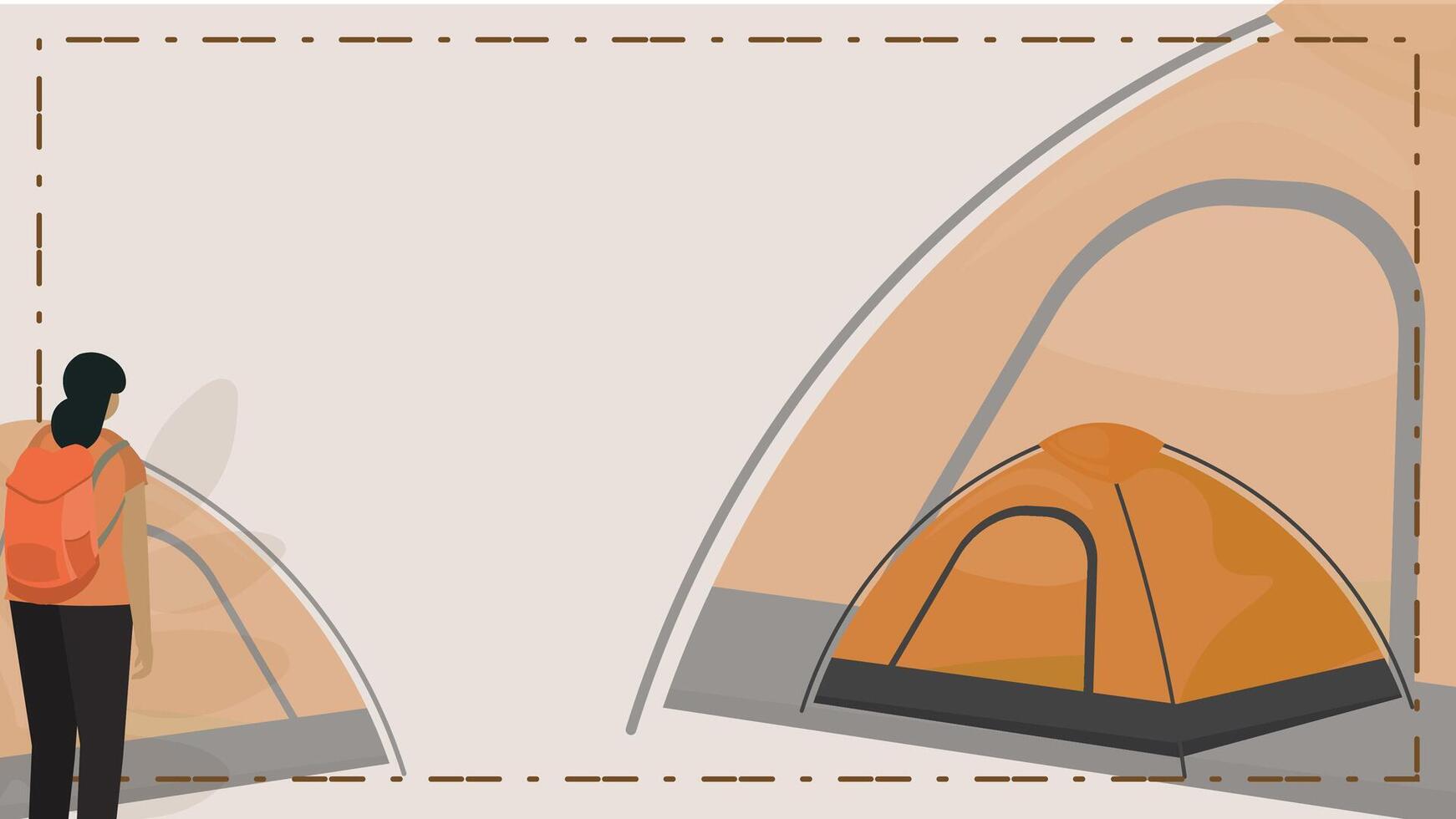 Background landscape, a girl's Camping Adventure vector