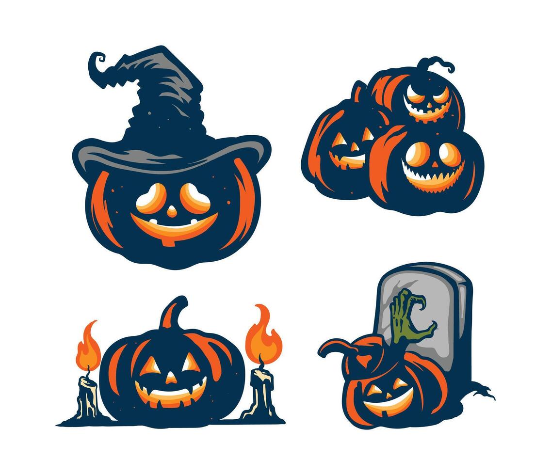 halloween scary pumpkin vector