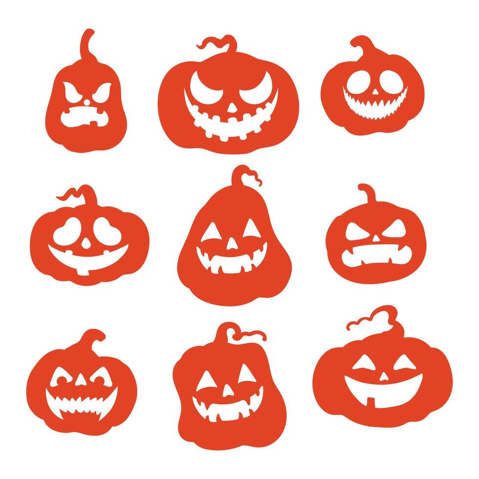 halloween pumpkin spooky face vector