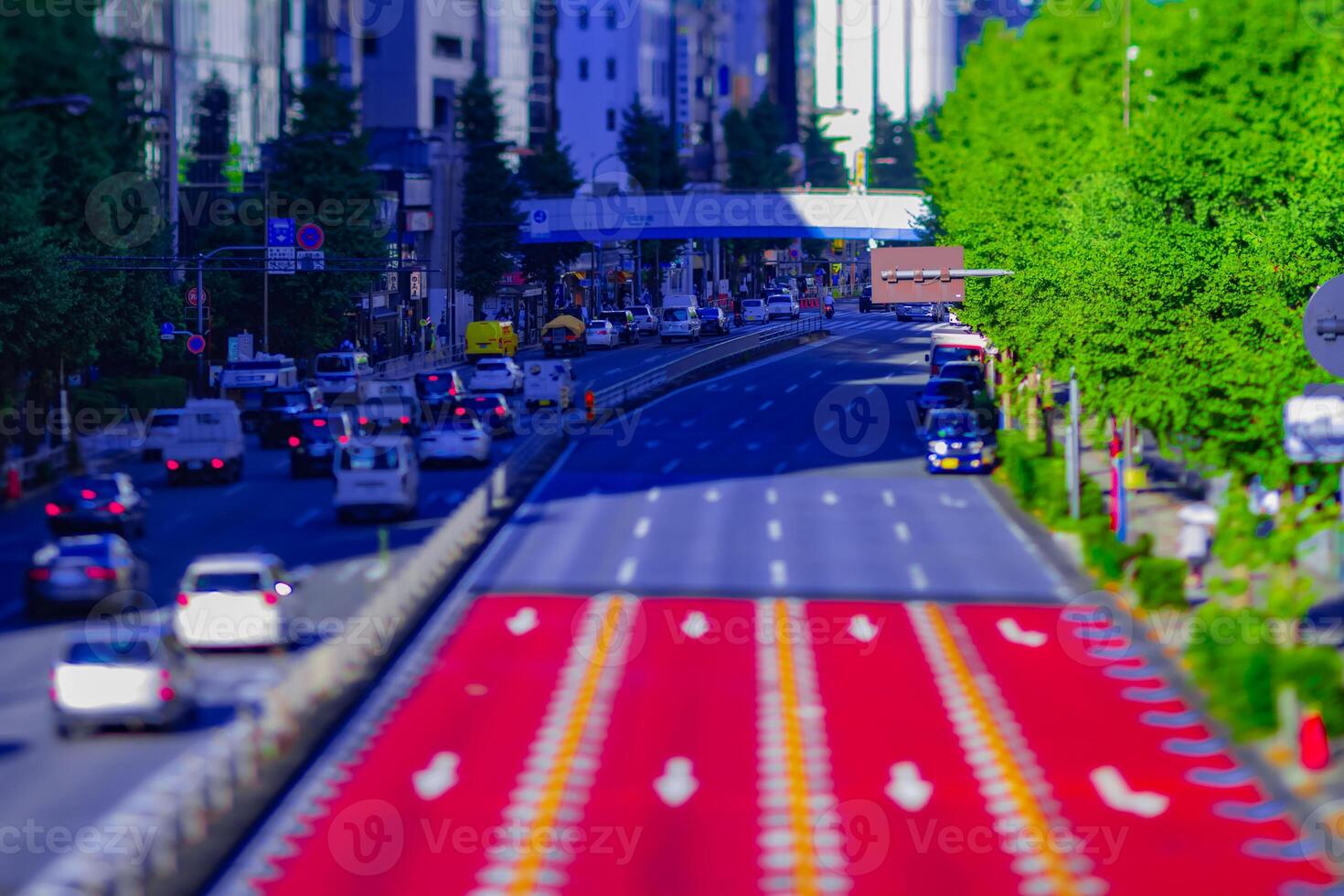 A miniature urban street in Tokyo tiltshift photo